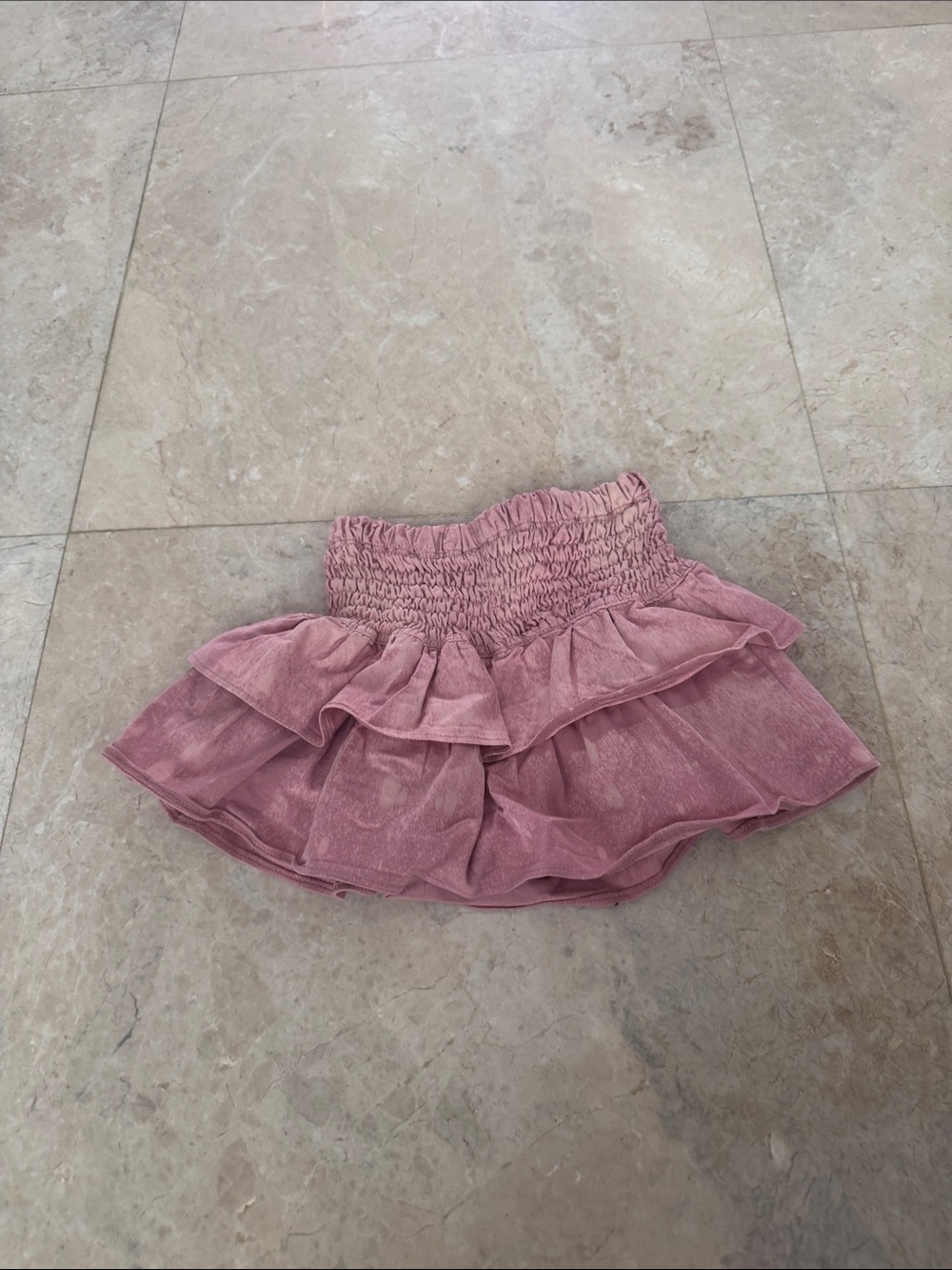 Women’s Pink Ruffle Skort with Elastic Waist